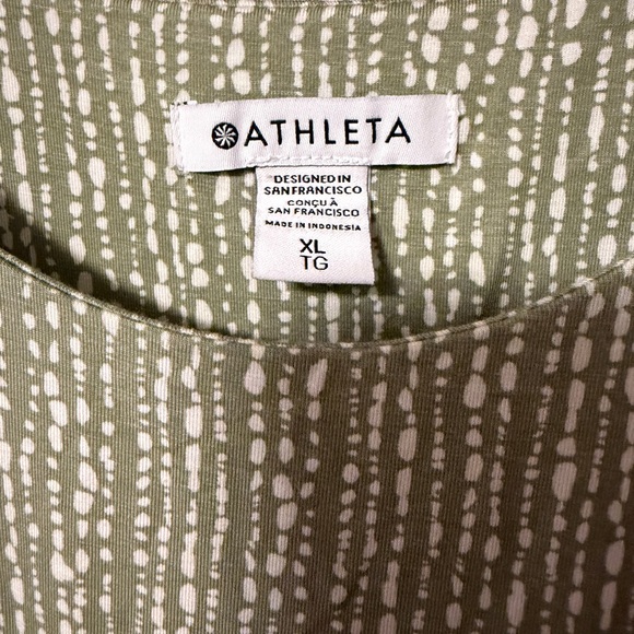 Athleta Santorini Thera Dress green and cream pattern - Picture 2 of 4